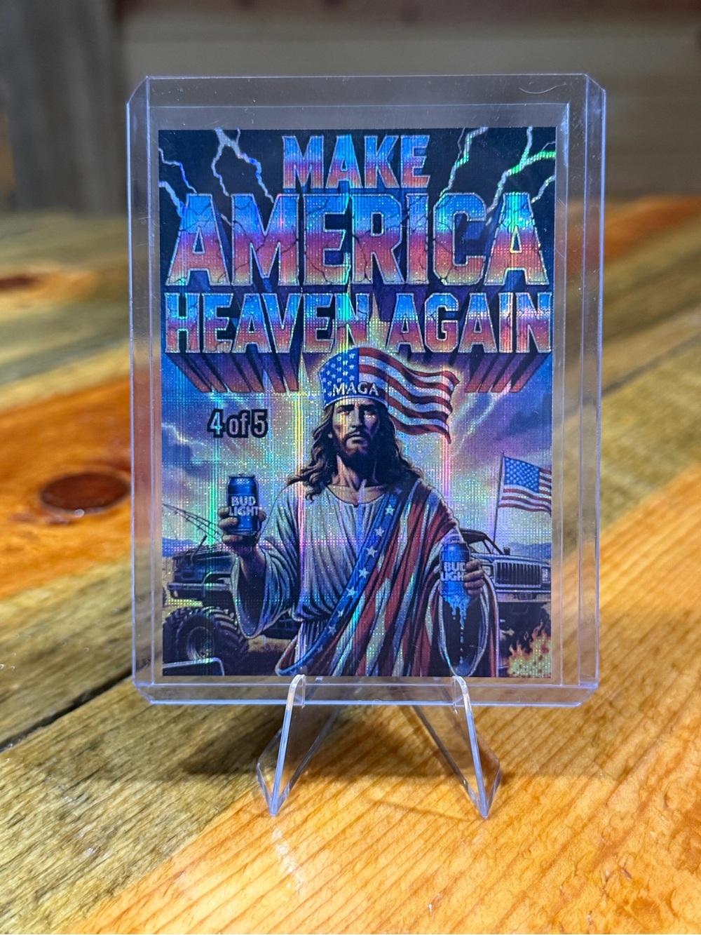Make America Heaven Again Custom Jesus Trading Card